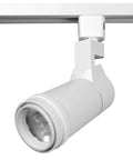 Tiny White LED Track Head Spotlight With Zoomable Beam, Triac Dimming, H-Track Compatible, mounted on ceiling rail