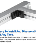 Top Notch 10 Pack Black L Corner Brackets With Nuts And Screws For 2525 European Profile Aluminum Extrusion Build close-up installation.