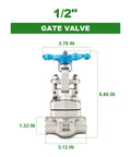 304 Stainless Steel Gate Valve Half Inch Full Bore With Wheel Handle Forged Sluice Valve For Water Oil Gas Built To Last