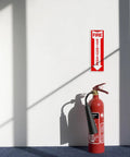Fire Extinguisher Sign 12 By 4 Inch Aluminum Metal Built Tough Reflective Weatherproof Indoor Outdoor Use 12 Pack Pre Drilled Holes Easy To Install That Lasts For Years mounted on wall above extinguisher