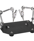 Adjustable Welding Clamp Clip Set Third Hand Tool for Soldering Modeling and Painting, steel base with rubber feet