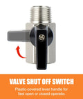 Front view of Compact Brass Ball Valve Shut Off Switch 1/4 Inch NPT 3 Pack Nickel Plated with 90 Degree Handle for easy operation.