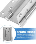 NUOBESTY spring hinge, silver metal, self-closing door hinge, close-up view