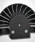 180 Degree Vertical Bandsaw Mandrel Bend Cutter For Titanium Stainless Steel And Aluminum 1.5 Inch Diameter 1D CLR Heavy Duty Metalworking Tool Black Finish showing front view with bolts.