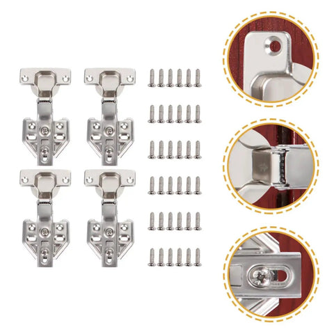 Hydraulic Cabinet Hinges With Quiet Operation 4 Pack Stainless Steel Heavy Duty Hinges For Kitchen Cabinets Smooth Opening And Closing