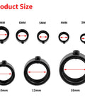 Drill Stop Bit Collar Set With Allen Wrench For Precision Drilling, size comparison of metal depth stop locator rings in mm.