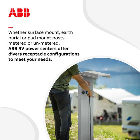 Person using Weatherproof Single-Unit RV Power Outlet 100A Unmetered NEMA 3R Surface-Mount Box in outdoor setting