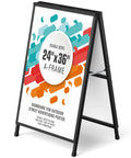 Double Sided 24x36 Inch Street Poster Sign Heavy Duty Folding Sidewalk Board With Slide In Steel Frame Outdoor Indoor Advertising