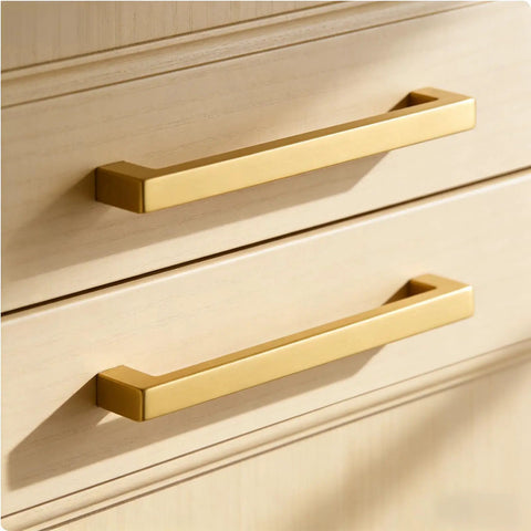35 Pack 5 Inch Brushed Brass Cabinet Handles Set For Kitchen Cabinets And Furniture Stainless Steel Modern Pulls Durable
