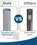 Comparison of durable lightweight mop handle vs bending mop handle, illustrating Six Pack Commercial Wet Mop Handles With Side Gate Quick Change Design Heavy Duty Industrial Mop Sticks 57 Inch Replacement Grippers For Janitorial Cleaning And Maintenance.