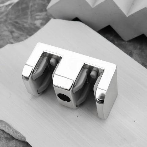 4 Pieces 8mm Anti Collision Stopper Side Guide For Glass Sliding Doors In Shower Rooms Bathroom Silver Finish, top view.