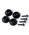 No Sweat Kitchen Upgrade Straight Up Heavy Duty Rubber Cutting Board Feet With Non Slip Protective Bumpers And Rust Proof Stainless Screws For Table Guarding Black Half Inch 8 Pack Set, showing 4 rubber pads and screws.