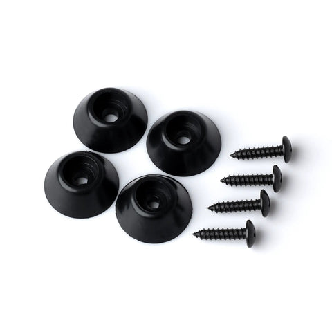 No Sweat Kitchen Upgrade Straight Up Heavy Duty Rubber Cutting Board Feet With Non Slip Protective Bumpers And Rust Proof Stainless Screws For Table Guarding Black Half Inch 8 Pack Set, showing 4 rubber pads and screws.