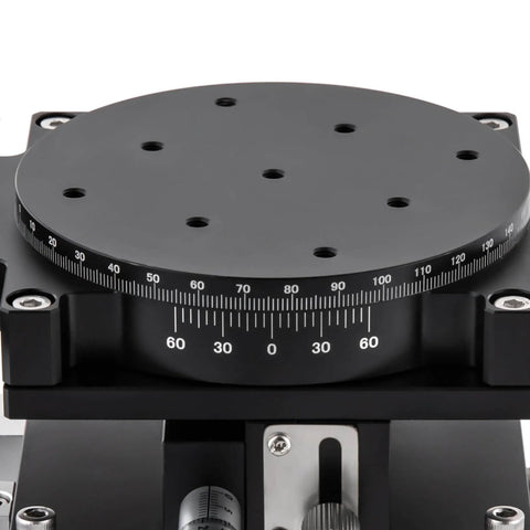 Close-up of 4 Axis 90mm By 90mm Manual Linear Positioning Stage With Sliding Table For Precision Inspection And Equipment Positioning