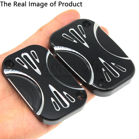 Brake Master Cylinder Covers CNC Billet Aluminum With Reservoir Cap For Harley Touring Electra Glide Road Glide 2008 2017