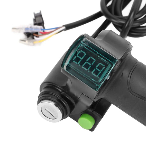 Electric Bike Throttle Grip With Lock Blue Screen Handlebar For Riding 12V To 99V Voltage Auto Detect Compatible Spare Parts One Pair Easy Install Plug And Play High Performance Throttle For A Smooth Ride