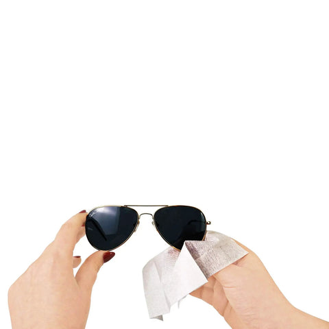 Using Pre Moistened Lens Wipes Individually Wrapped For Grab And Go Cleaning Of Glasses Phones Camera Lenses Screens Keyboards