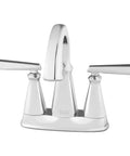 Edgemere Centerset Two Handle Chrome Bathroom Faucet For Your Sink Stylish Drip Free Performance With Brass Spout And Lifetime Durability Ideal Upgrade For Any Bathroom.