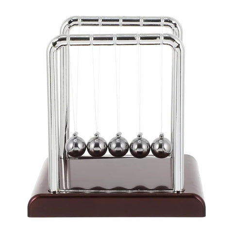 Cradle Pendulum Balls Physics Teaching Gadget For Home Office And Classroom, Newtonian Energy And Momentum Demonstration, silver balls