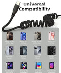 Two Pack 3ft Coiled USB A To USB C Fast Charge Car Cord For iPhone 17 16 15 Plus Pro Max And MacBook Pro compatibility chart