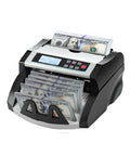 DOMENS Ultraviolet And Magnetic Money Counter Machine For Us Dollars Features Multi Anti-Counterfeit Detection Systems Including Uv Mg Mt Ir And Dd Technologies With Lcd Display Add Value Batch Modes For Accurate Cash Counting Black Grey with bills in machine