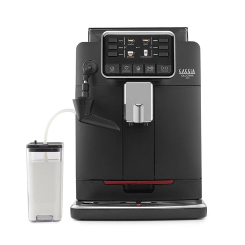 Zero Stress Super Automatic Espresso Machine With Integrated Milk Frother For Silky Latte Creations Featuring One Touch Brewing Effortless Control Panel, matte black.