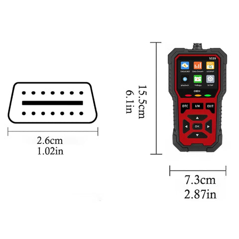 Dead Nuts Reliable Plug And Play OBD2 Scanner For Chevrolet Equinox EV LT RS 2024 To 2026 with dimensions displayed.
