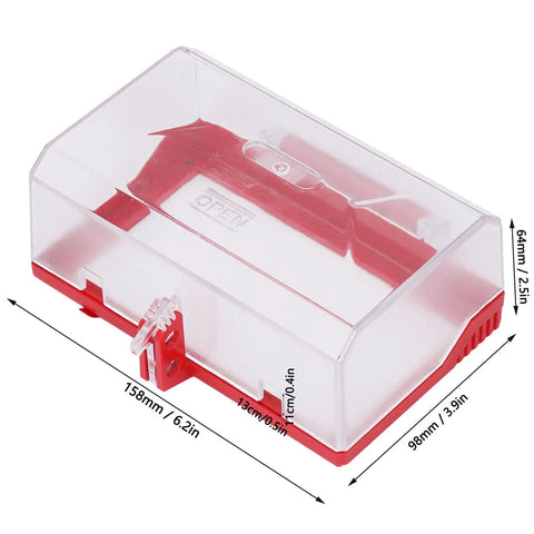 Two Pack Emergency Stop Button Cover Kit, Push Button Switch Cover, Box Type Switch Protector in clear resin with dimensions