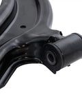 Close-up of a metal lower control arm component from the Front Steering And Suspension Kit For 2013 To 2019 Nissan Sentra