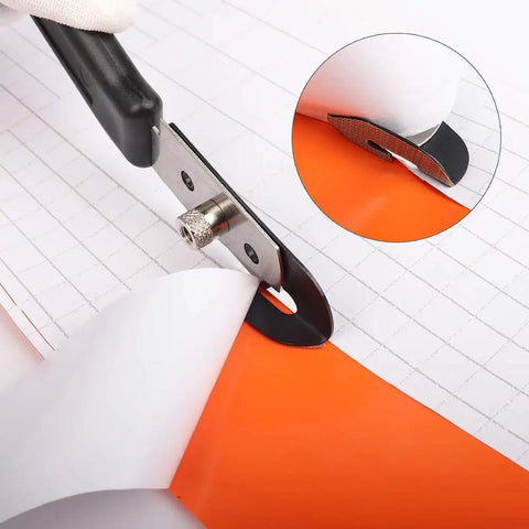 Slick Vinyl Wrap Cutting Knife With Hidden Stainless Blade And PTFE Coated Handle For Smooth Car Tinting and backing paper trimming, slicing through film.