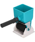 Game Changing Manual Glue Spreader And Applicator Roller that works like a charm on latex veneer adhesives, with a blue container and black roller.
