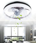 Go To Energy Efficient Bladeless Ceiling Fan With Lights Remote Control Low Noise Brown Finish in a modern living room
