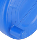 Close-up of blue plastic casing of Heavy Duty 33 Foot Manual Drain Snake Featuring Flexible Spring Steel Wire That Busts Gnarly Clogs.