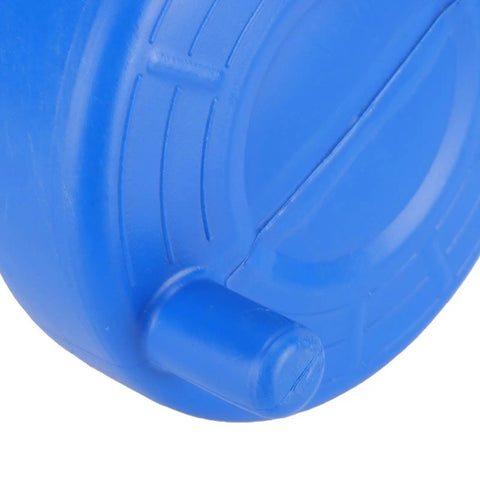 Close-up of blue plastic casing of Heavy Duty 33 Foot Manual Drain Snake Featuring Flexible Spring Steel Wire That Busts Gnarly Clogs.