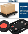 Heavy Duty Folding Hand Truck Dolly With Four Wheels Carrying 330 Lbs Compact Portable Utility Cart for box transport, black platform, anti-slip pads