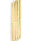 Premium Ballpoint Pen Set Of 6 In Glossy White Gift Box With Gold And Black Ink For Women And Men, gold pens displayed vertically