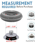 Hair Catcher For Shower Drain And Bathtub - Reusable Silicone Stopper And Strainer For Clog Prevention with measurement guide