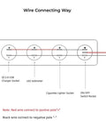 Wiring diagram for 4 In 1 Marine Switch Panel For Boat And Truck, Plug And Play 12V DC Waterproof Rocker With Dual Cigarette Lighter Sockets, USB-C