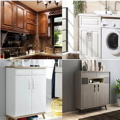 Bronze Kitchen Cabinet Pulls Spoon Knife And Fork Shapes 3 Inch Center To Center Mounting Holes Zinc Alloy Handles Set installed