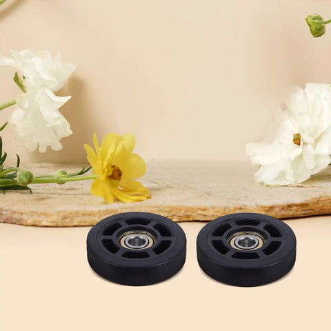 4 Pack Black Luggage Wheels Replacement Set With Silent Operation And Smooth 360 Degree Rotation Easy Install For Suitcases Travel Boxes Quiet Durable Noiseless Rolling, pair of black wheels