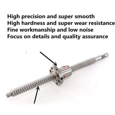 SFU1204 Ball Screw Ball Nut Kit With 12mm Rod Anti Backlash Rolled Finish for CNC and DIY Builds, 350mm length, silver