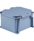 Heavy Duty Pvc Junction Box Six By Six By Four Inches With 172 Cubic Inch Capacity Matte Gray Housing side view with lid