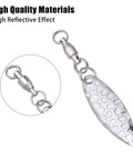 Spinner Blades With Ball Bearing And Spring Pins For Lure Making, Willow Tail Spinner Blades With Swivels, 30 Pcs Set, Durable Iron Construction, Pro Grade Build, Corrosion Resistant, Perfect Fish Attractor For Lure Building. silver willow tail spinner blade with swivel and connector