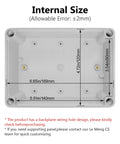 IP67 Waterproof Junction Box Outdoor Project Enclosure Made From Durable ABS Plastic Dustproof Gray Weatherproof Electrical Housing 6.9 x 4.9 x 3 Inch Box For Outdoor Wiring And Electrical Components Protection internal size diagram, gray ABS plastic