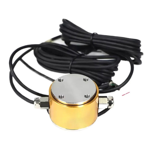 Front view of Two Axis Pressure And Torque Sensor System for Multi Dimensional Force Measurement with cables, alloy steel construction.
