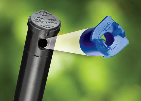 Close-up view of Pro Grade Gear-Drive Rotor With Rain Curtain Nozzles Set, highlighting nozzle and spray mechanism.