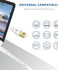 Cat8 Ethernet Cable 25 Ft Flat Outdoor Indoor High Speed 2000MHz 40Gbps Gold Plated RJ45 Weatherproof UV Resistant for Gaming Router Modem and Network Gear connected to laptop
