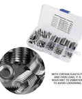 50 Pcs 302 Stainless Steel Inner Thread Self Tapping Thread Inserts Set For Metal Repair And Reinforcement with storage case