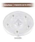 Two Pack Four Inch Lazy Susan Turntables With Ball Bearing Rotation, Clear acrylic rotating tray for spices or decor.