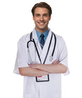 Soft Breathable Scientist Doctor Costume For Halloween Lit Theme Night White Short Sleeve Unisex Lab Coat With Stethoscope Durable